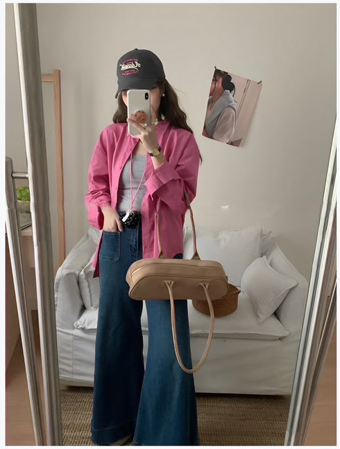 Women Cotton Casual Formal Solid Colour Shirts